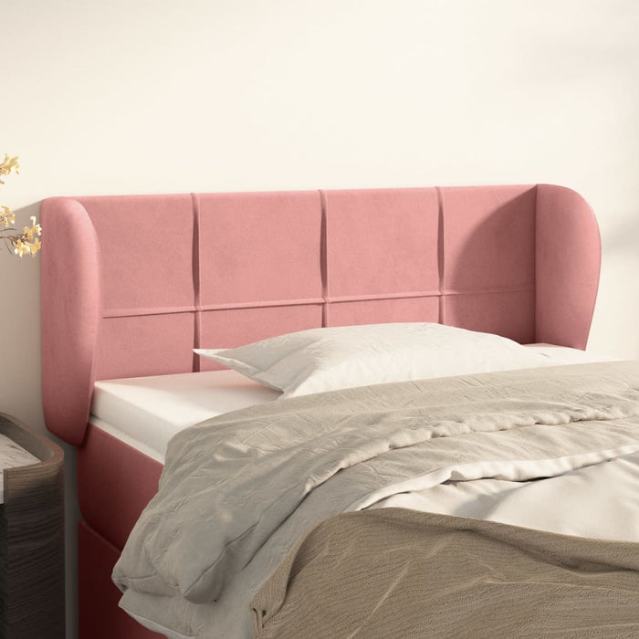 Tăblie de pat cu aripioare roz 83x23x78/88 cm catifea - WALTI WALTI