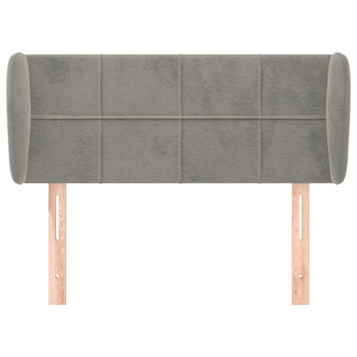 Tăblie de pat cu aripioare gri deschis 93x23x78/88 cm catifea - WALTI WALTI