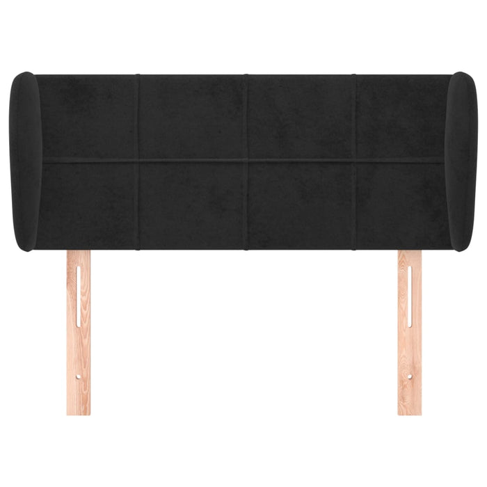 Tăblie de pat cu aripioare negru 93x23x78/88 cm catifea - WALTI WALTI