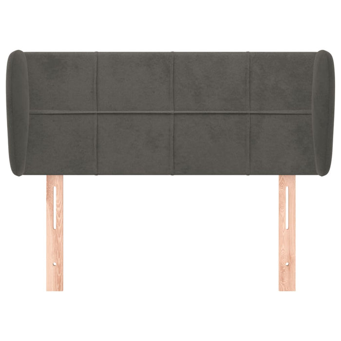 Tăblie de pat cu aripioare gri închis 103x23x78/88 cm catifea - WALTI WALTI