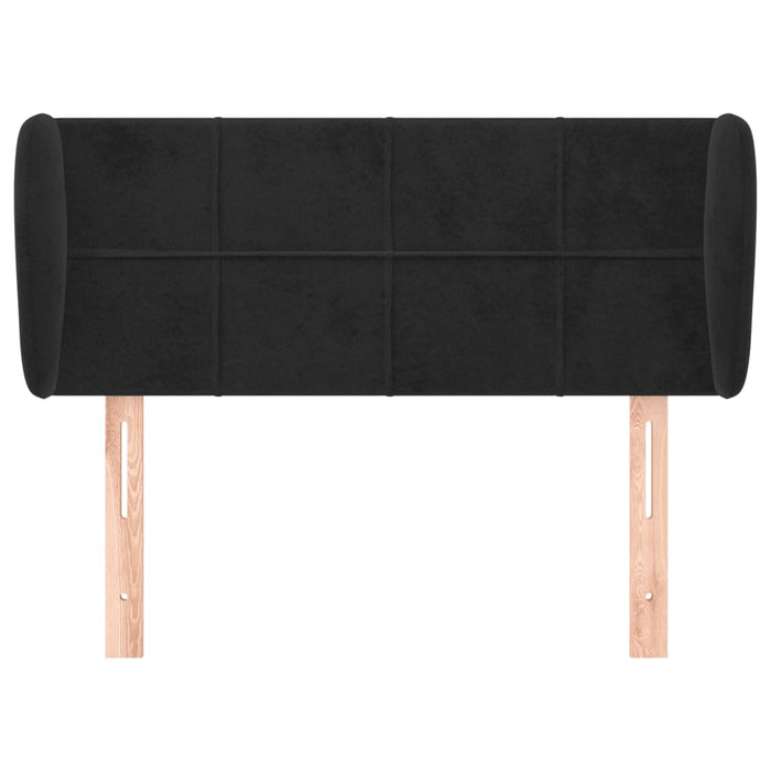 Tăblie de pat cu aripioare negru 103x23x78/88 cm catifea - WALTI WALTI
