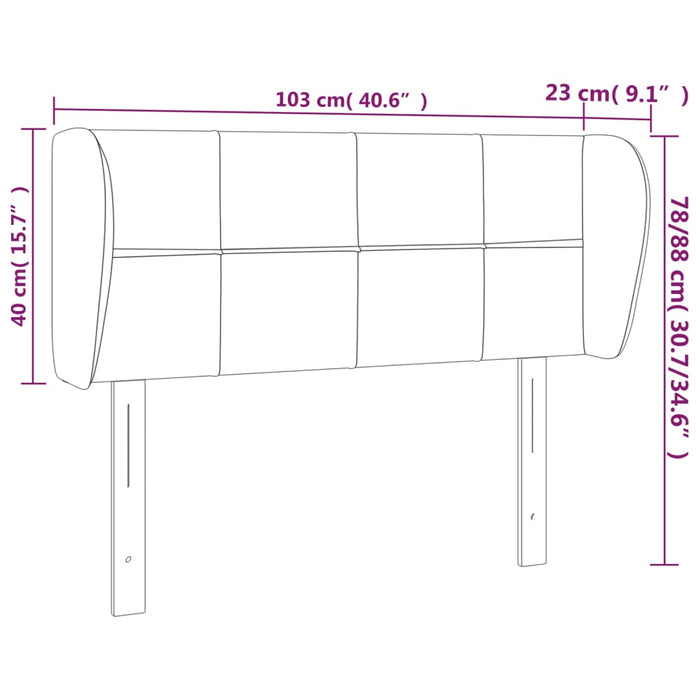 Tăblie de pat cu aripioare roz 103x23x78/88 cm catifea - WALTI WALTI