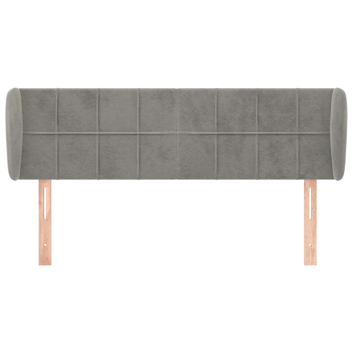 Tăblie de pat cu aripioare gri deschis 147x23x78/88 cm catifea - WALTI WALTI