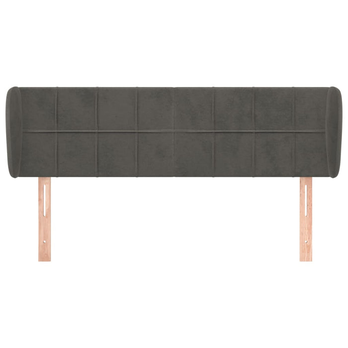 Tăblie de pat cu aripioare gri închis 147x23x78/88 cm catifea - WALTI WALTI