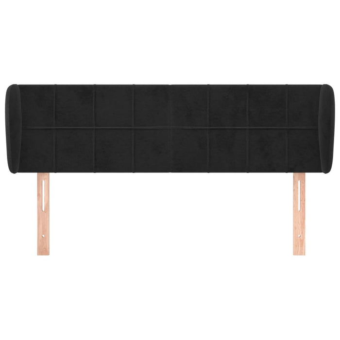 Tăblie de pat cu aripioare negru 147x23x78/88 cm catifea - WALTI WALTI