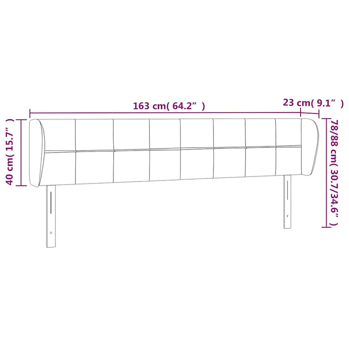 Tăblie pat cu aripioare albastru închis 163x23x78/88 cm catifea - WALTI WALTI