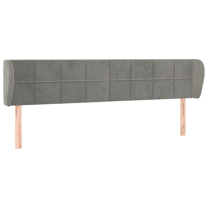 Tăblie de pat cu aripioare gri deschis 183x23x78/88 cm catifea - WALTI WALTI