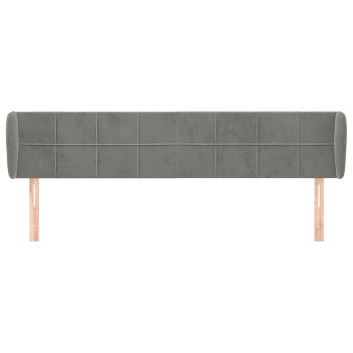 Tăblie de pat cu aripioare gri deschis 183x23x78/88 cm catifea - WALTI WALTI