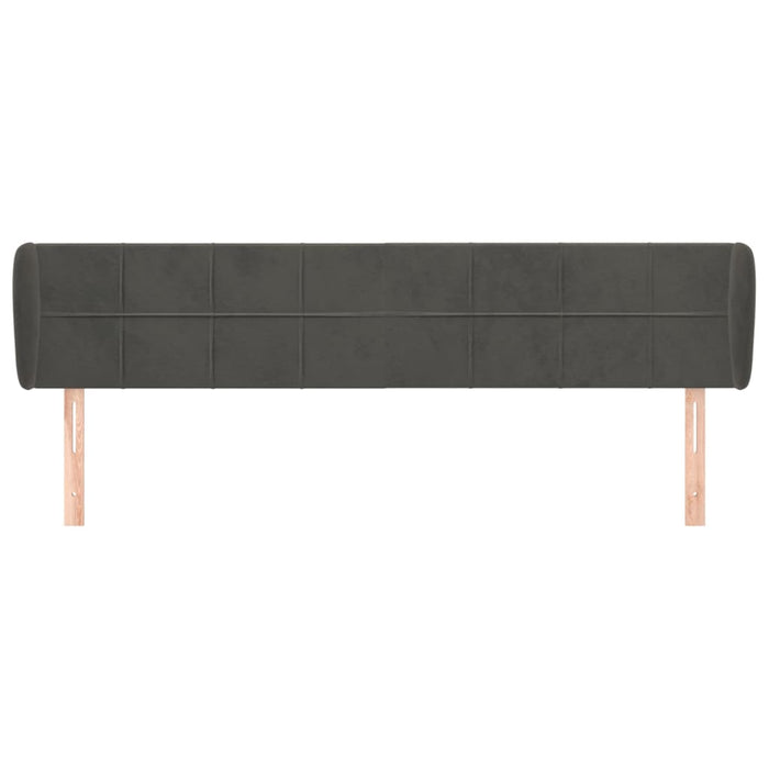 Tăblie de pat cu aripioare gri închis 183x23x78/88 cm catifea - WALTI WALTI