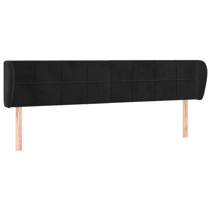 Tăblie de pat cu aripioare negru 183x23x78/88 cm catifea - WALTI WALTI