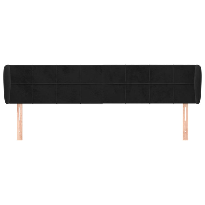 Tăblie de pat cu aripioare negru 183x23x78/88 cm catifea - WALTI WALTI