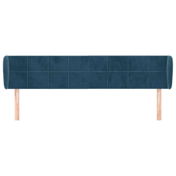Tăblie pat cu aripioare albastru închis 183x23x78/88 cm catifea - WALTI WALTI