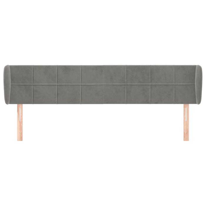 Tăblie de pat cu aripioare gri deschis 203x23x78/88 cm catifea - WALTI WALTI