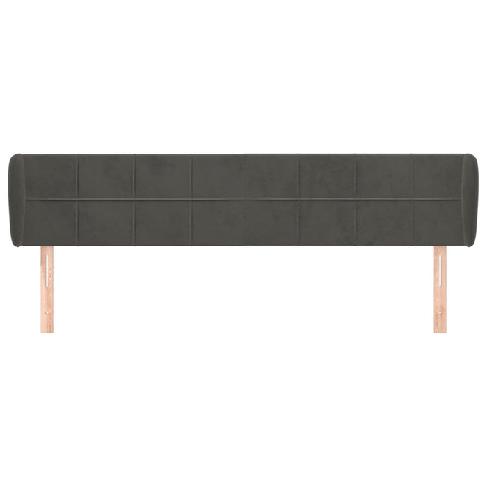 Tăblie de pat cu aripioare gri închis 203x23x78/88 cm catifea - WALTI WALTI