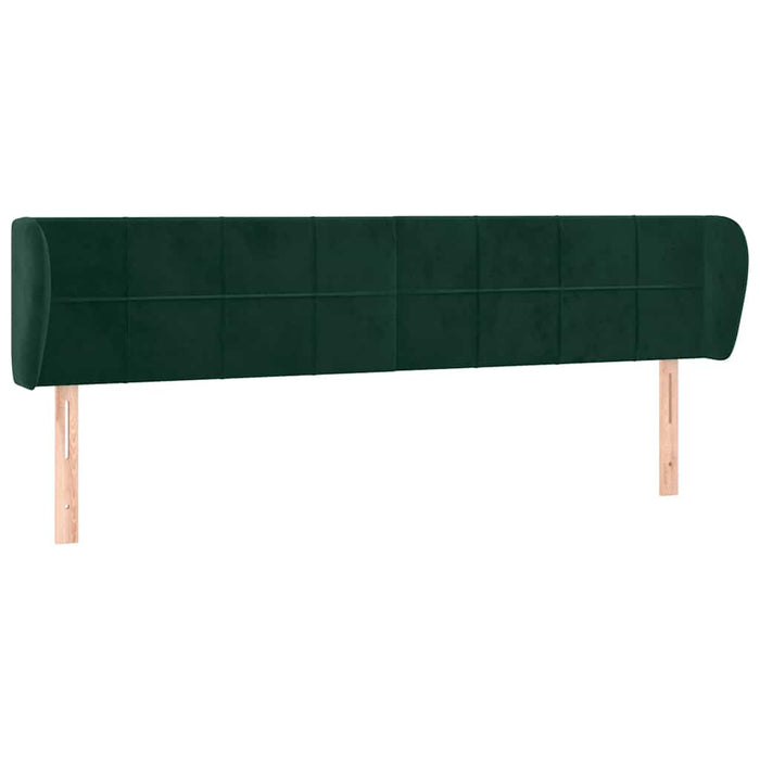 Tăblie de pat cu aripioare verde închis 203x23x78/88 cm catifea - WALTI WALTI