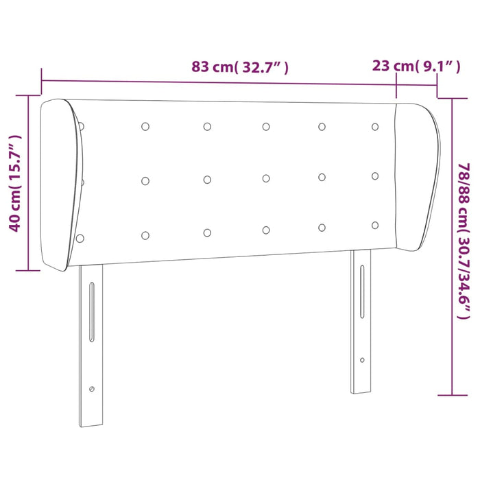 Tăblie pat cu aripioare cappuccino 83x23x78/88 cm piele eco - WALTI WALTI