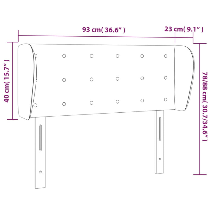 Tăblie de pat cu aripioare crem 93x23x78/88 cm piele ecologică - WALTI WALTI