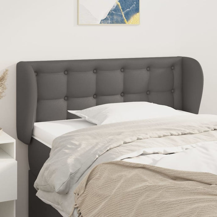 Tăblie de pat cu aripioare gri 93x23x78/88 cm piele ecologică - WALTI WALTI
