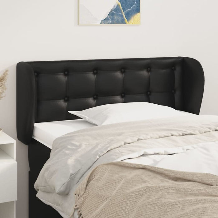 Tăblie de pat cu aripioare negru 103x23x78/88cm piele ecologică - WALTI WALTI