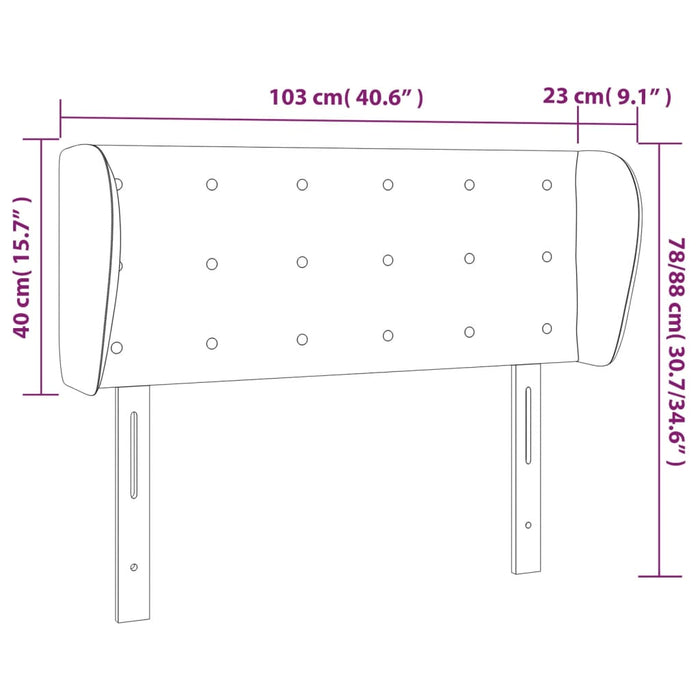 Tăblie de pat cu aripioare alb 103x23x78/88 cm piele ecologică - WALTI WALTI