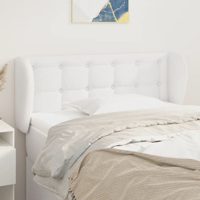 Tăblie de pat cu aripioare alb 103x23x78/88 cm piele ecologică - WALTI WALTI