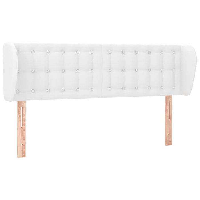 Tăblie de pat cu aripioare, alb, 147x23x78/88cm piele ecologică - WALTI WALTI