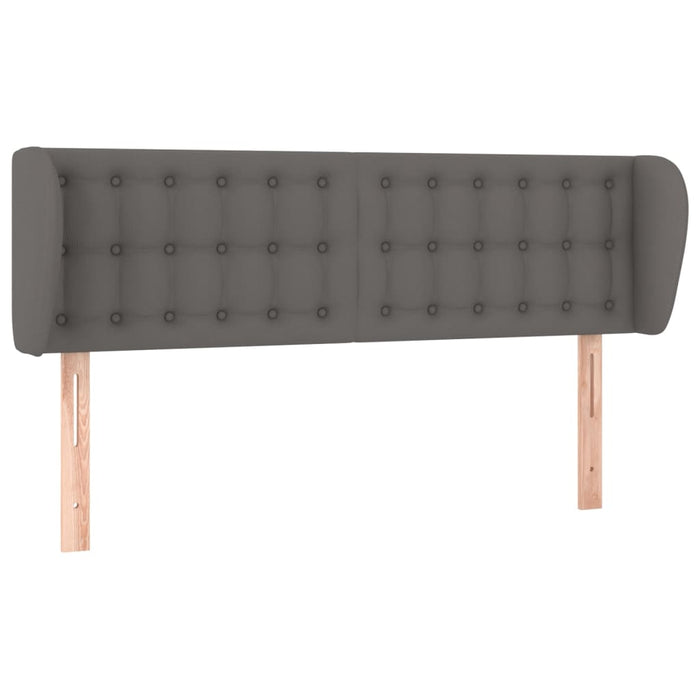 Tăblie de pat cu aripioare gri 147x23x78/88 cm piele ecologică - WALTI WALTI
