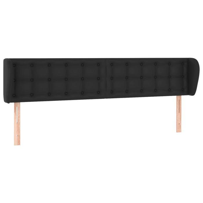 Tăblie de pat cu aripioare negru 163x23x78/88cm piele ecologică - WALTI WALTI