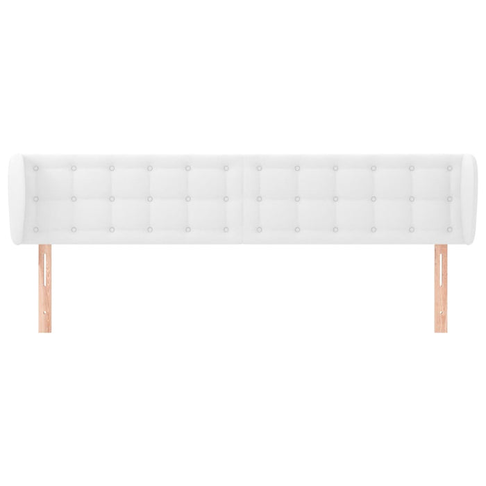 Tăblie de pat cu aripioare alb 163x23x78/88 cm piele ecologică - WALTI WALTI