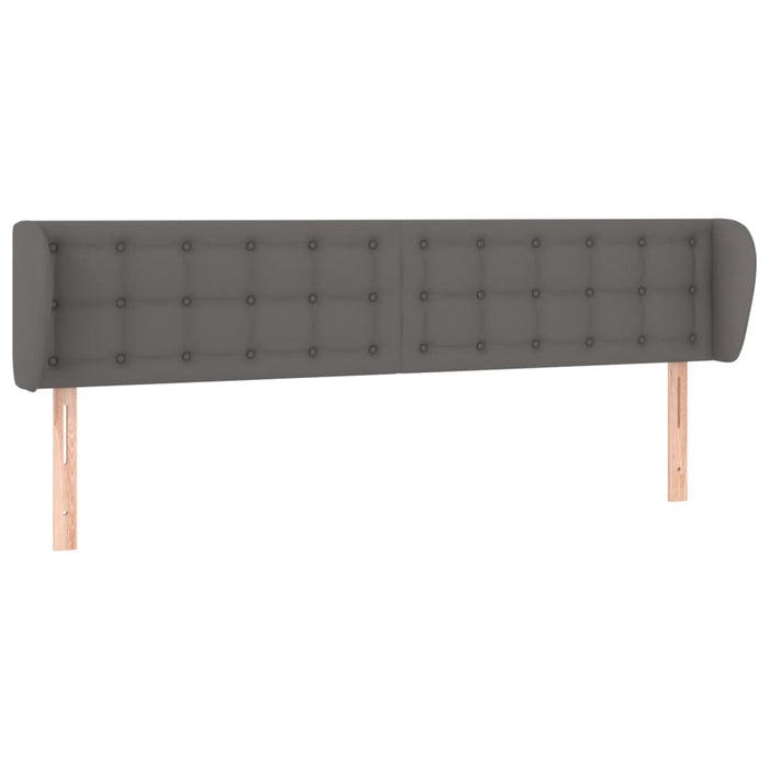 Tăblie de pat cu aripioare gri 163x23x78/88 cm piele ecologică - WALTI WALTI