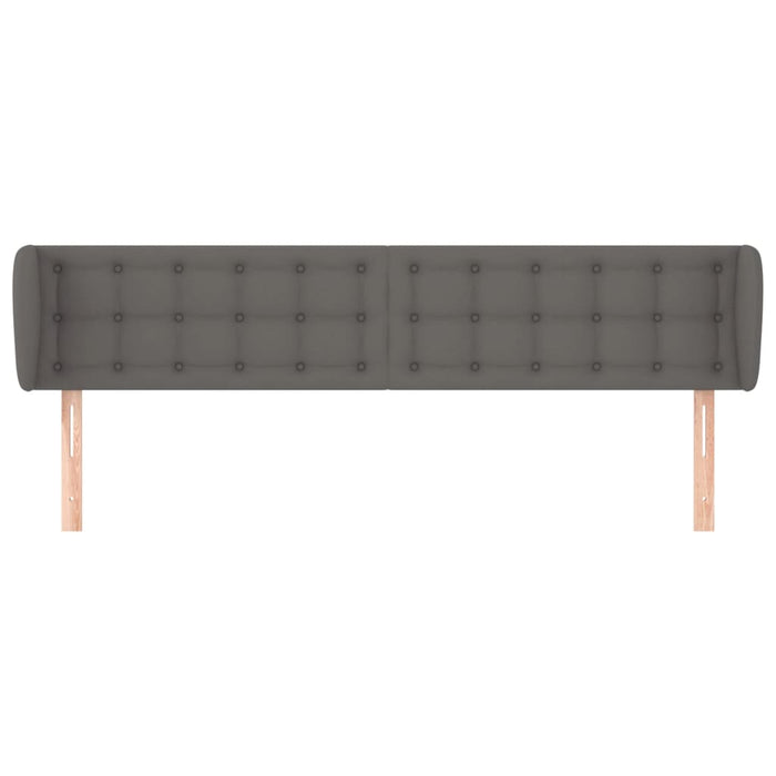 Tăblie de pat cu aripioare gri 163x23x78/88 cm piele ecologică - WALTI WALTI
