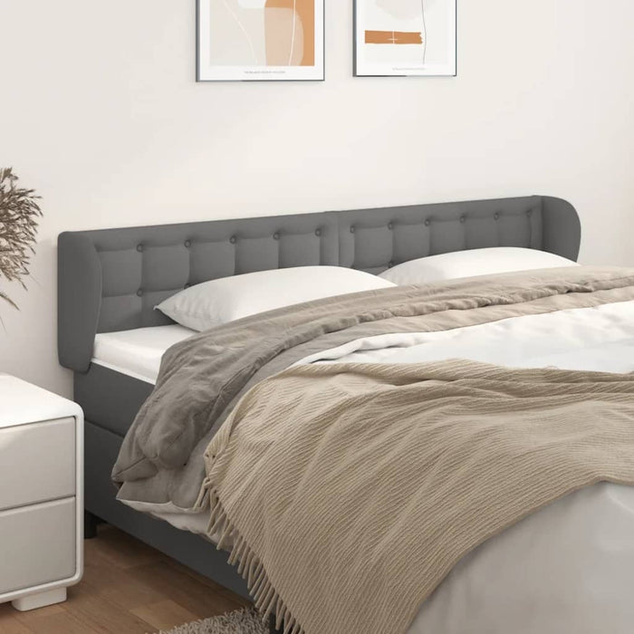 Tăblie de pat cu aripioare gri 163x23x78/88 cm piele ecologică - WALTI WALTI