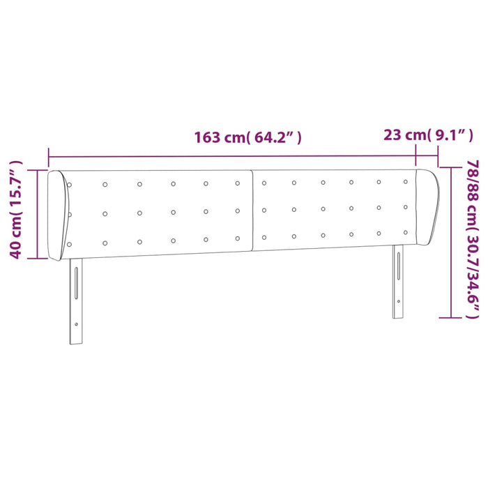 Tăblie pat cu aripioare cappuccino 163x23x78/88cm piele eco WALTI