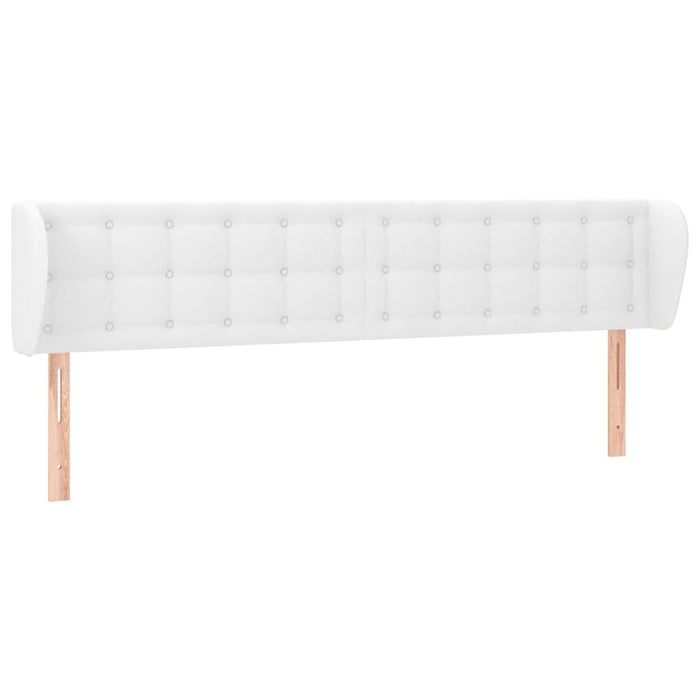 Tăblie de pat cu aripioare alb 183x23x78/88 cm piele ecologică - WALTI WALTI