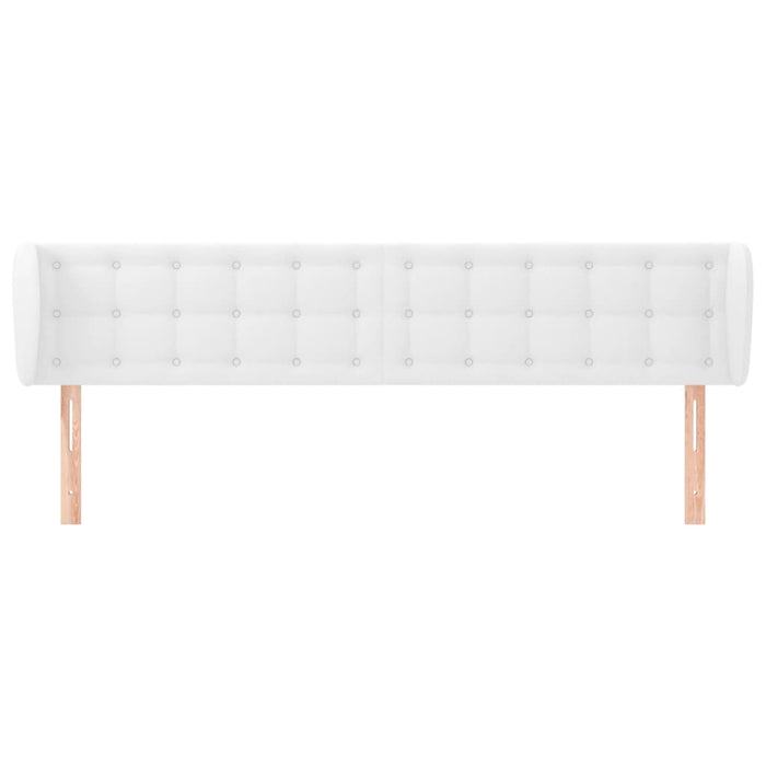 Tăblie de pat cu aripioare alb 183x23x78/88 cm piele ecologică - WALTI WALTI