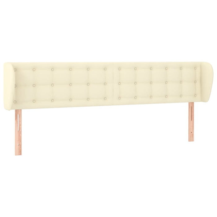 Tăblie de pat cu aripioare crem 183x23x78/88 cm piele ecologică - WALTI WALTI