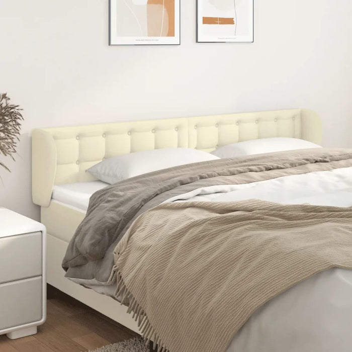 Tăblie de pat cu aripioare crem 183x23x78/88 cm piele ecologică - WALTI WALTI