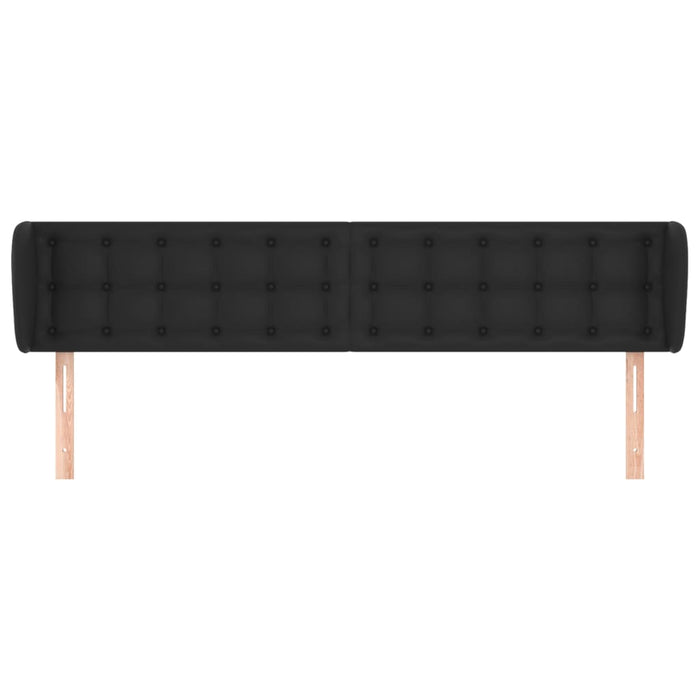 Tăblie de pat cu aripioare negru 203x23x78/88cm piele ecologică - WALTI WALTI