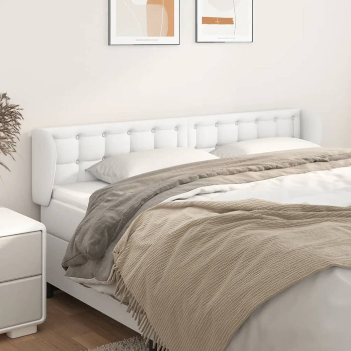 Tăblie de pat cu aripioare alb 203x23x78/88 cm piele ecologică - WALTI WALTI