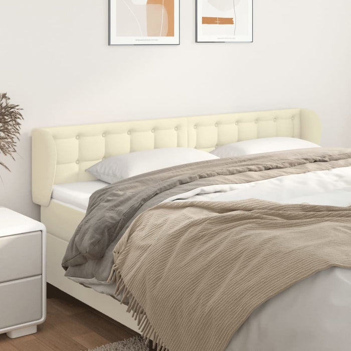 Tăblie de pat cu aripioare crem 203x23x78/88 cm piele ecologică - WALTI WALTI