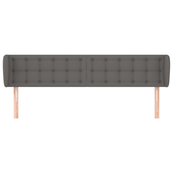 Tăblie de pat cu aripioare gri 203x23x78/88 cm piele ecologică - WALTI WALTI