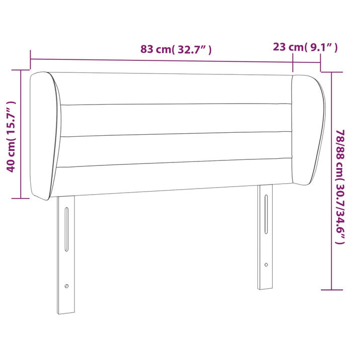 Tăblie de pat cu aripioare maro închis 83x23x78/88 cm textil - WALTI WALTI