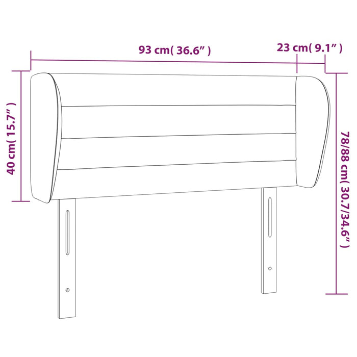 Tăblie de pat cu aripioare maro închis 93x23x78/88 cm textil - WALTI WALTI