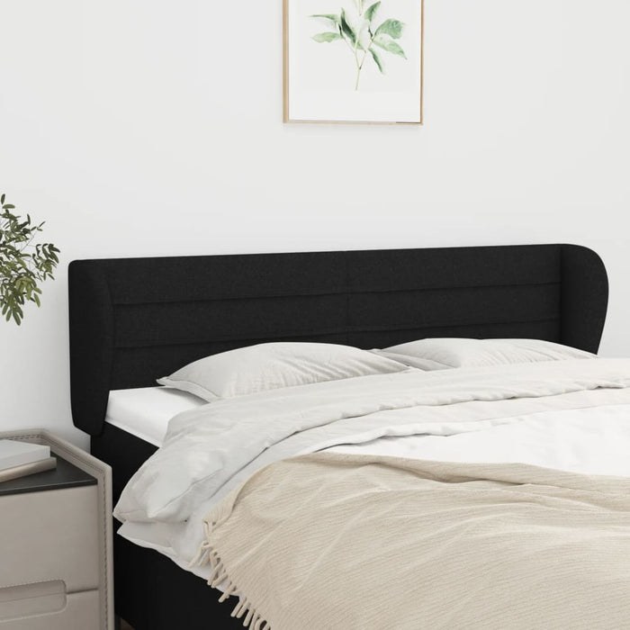Tăblie de pat cu aripioare negru 147x23x78/88 cm textil - WALTI WALTI