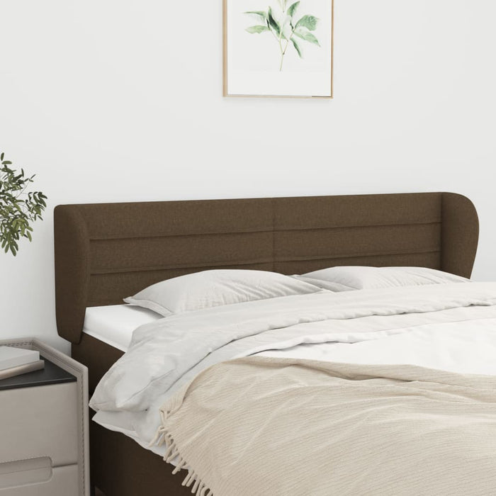 Tăblie de pat cu aripioare maro închis 147x23x78/88 cm textil - WALTI WALTI