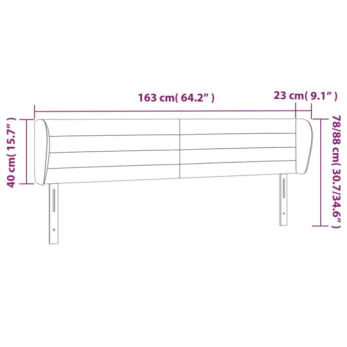 Tăblie de pat cu aripioare gri deschis 163x23x78/88 cm textil - WALTI WALTI