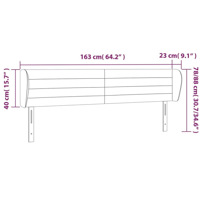 Tăblie de pat cu aripioare negru 163x23x78/88 cm textil - WALTI WALTI