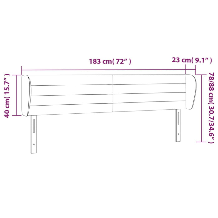 Tăblie de pat cu aripioare crem 183x23x78/88 cm material textil - WALTI WALTI