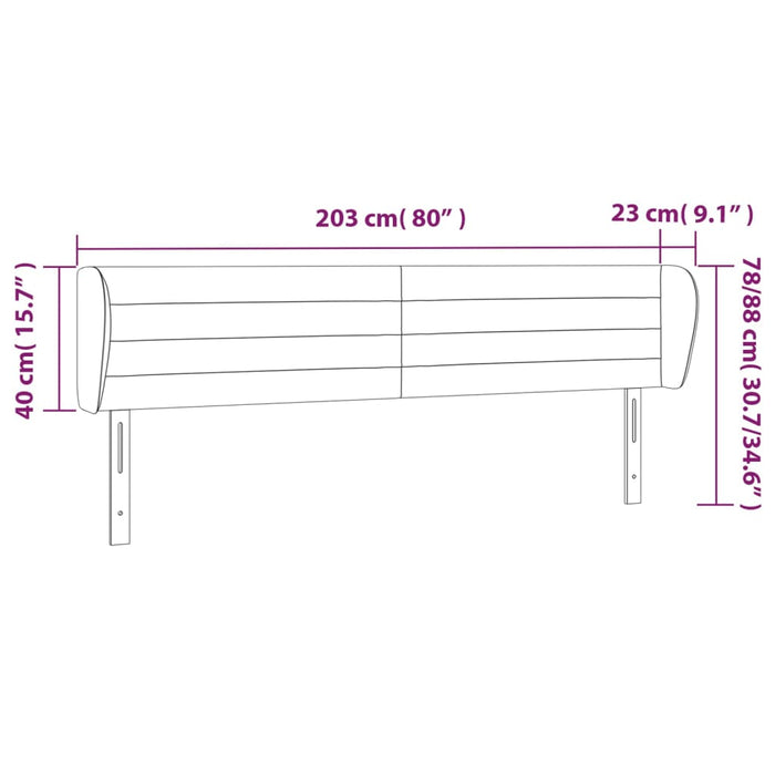 Tăblie de pat cu aripioare crem 203x23x78/88 cm textil - WALTI WALTI