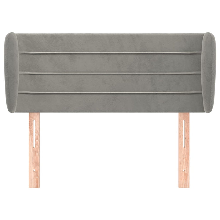Tăblie de pat cu aripioare gri deschis 83x23x78/88 cm catifea - WALTI WALTI